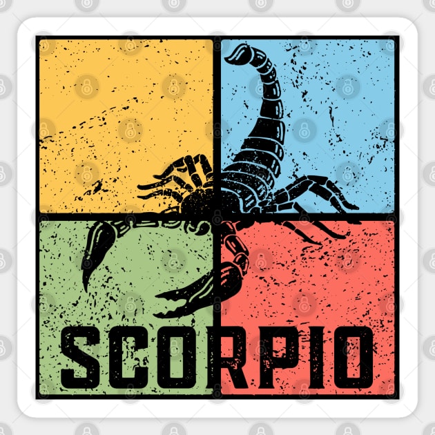 Scorpio Zodiac Art - Scorpion Emblem Sticker by TuncGK